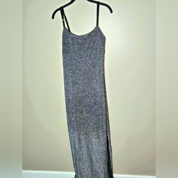 Vintage 90's Jump Glitter Empire Waist Maxi Glam Whimsigoth Slip Dress, 11/12 - Picture 2 of 6